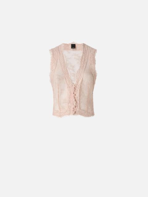 PINKO VALENCIENNES LACE VEST