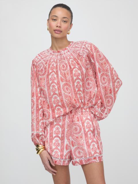 Hill House Home The Audrey Short - Coral Corsica Paisley