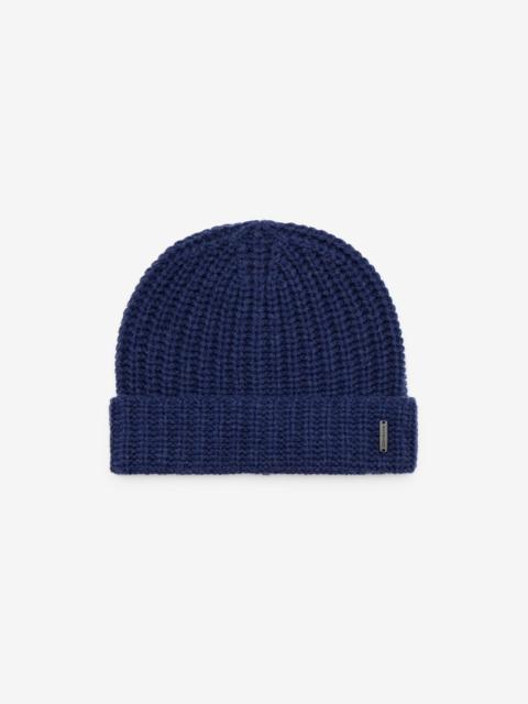 CORNELIANI Pale mélange blue wool and cashmere hat
