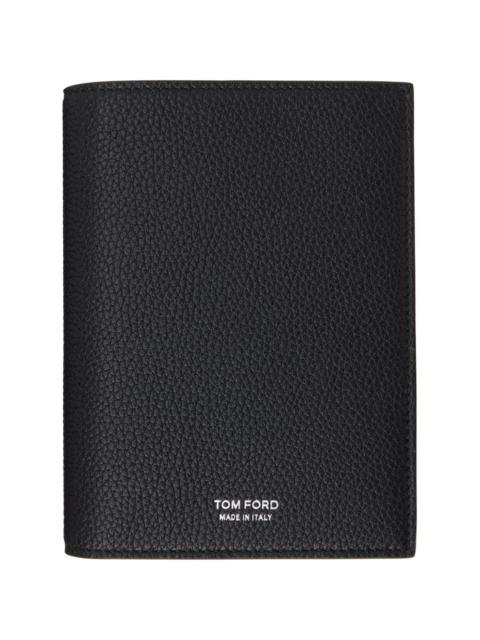 TOM FORD Black Soft Grain Leather T Line Passport Holder