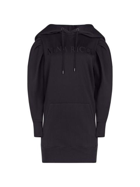 NINA RICCI logo-embroidered hooded dress