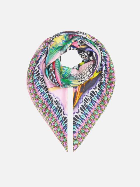CAMILLA LARGE CRYSTALLED SILK SQUARE SCARF MILLAMORPHOSIS