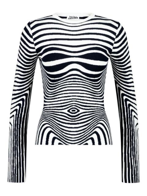 Jean Paul Gaultier Morphing Stripes crew-neck sweater