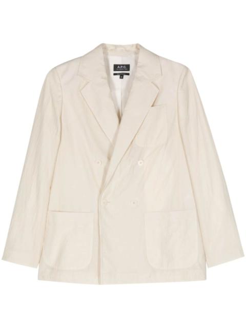 A.P.C. double-breasted crepe blazer
