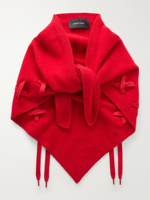 Simone Rocha Lace-up Merino Wool-blend Scarf