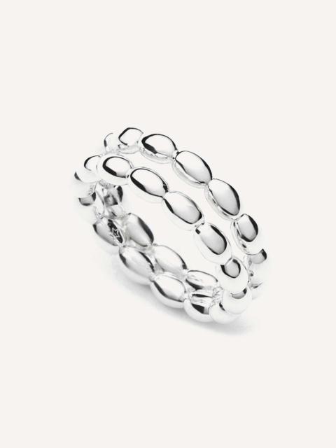 MISSOMA Silver-Plated Molten Olive Stacked Ring