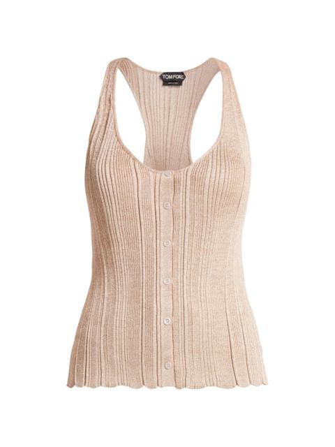 lurex-detailing ribbed tank top