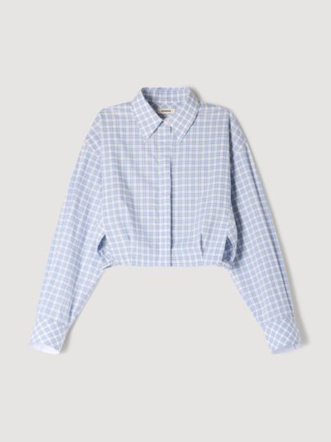 Sandro CROPPED CHECKED SHIRT