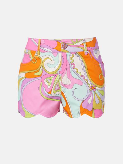PUCCI Orchidee scalloped cotton shorts