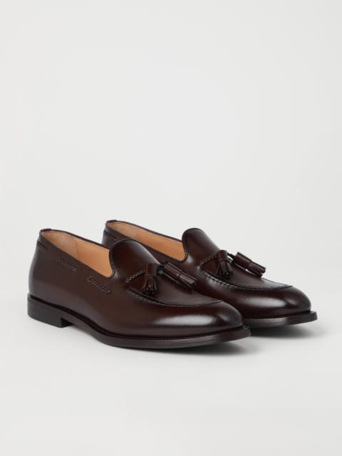 Brunello Cucinelli Aged calfskin loafers with tassels