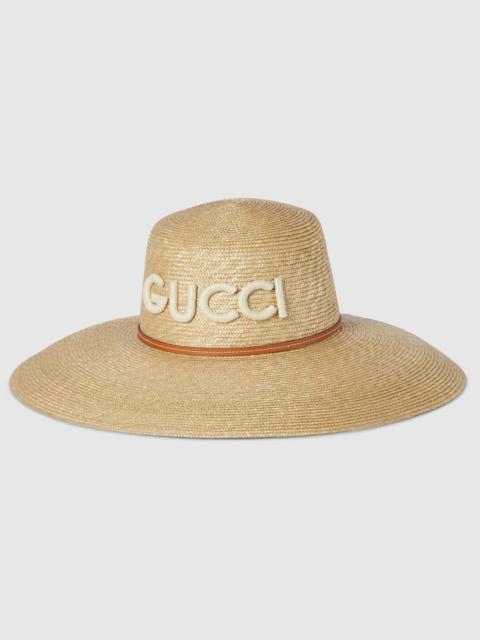 Straw wide-brim hat