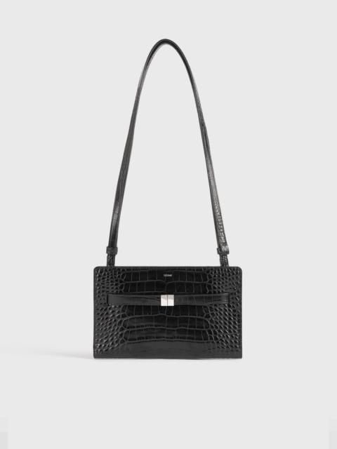 TOTEME Belted croco-embossed crossbody black