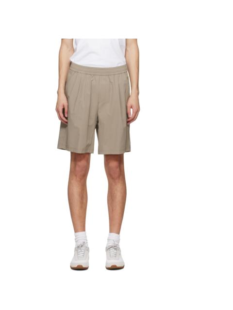 BOSS Taupe Water-Repellent Micro-Waffle Shorts