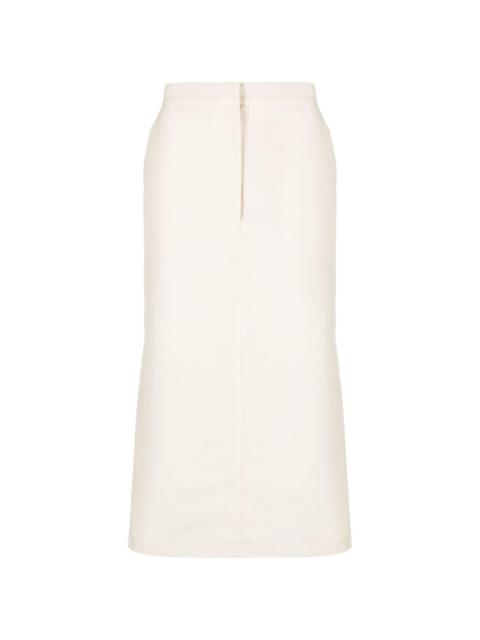ST. AGNI cotton-silk tailored skirt