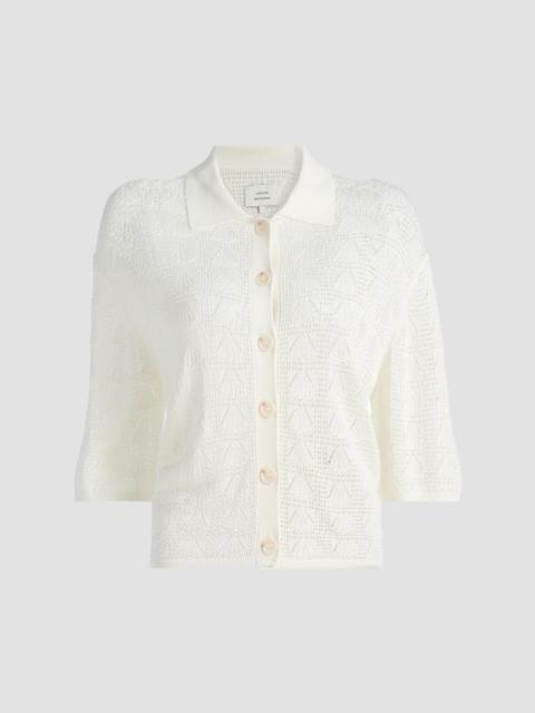 Loulou de Saison Women's Siani Lace Knit Button-Front Top - Ivory