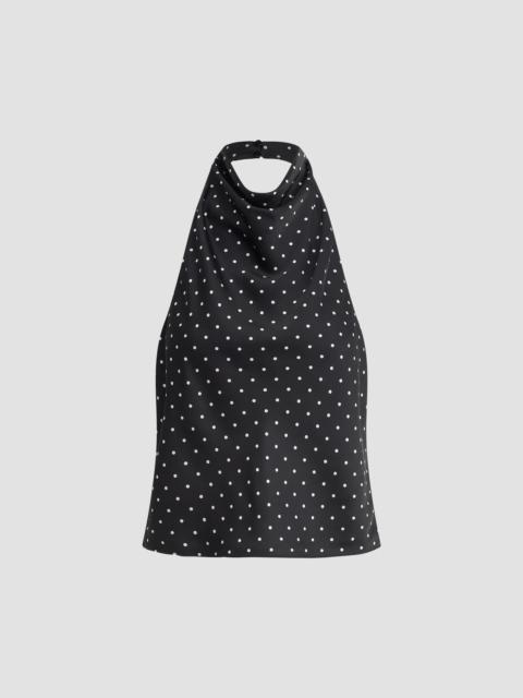 Joe's Jeans Women's The Ines Polka Dot Draped Halterneck Top - Black Polka Dot