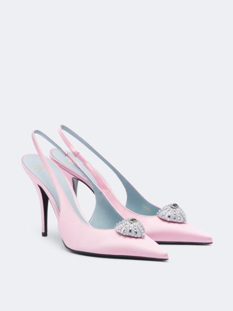 Valentino Cœur Royal satin slingback pumps