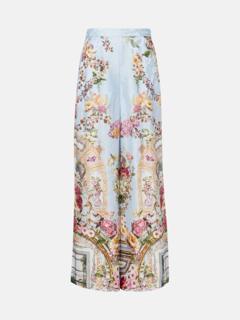 CAMILLA Tiled In Time floral wide-leg pants
