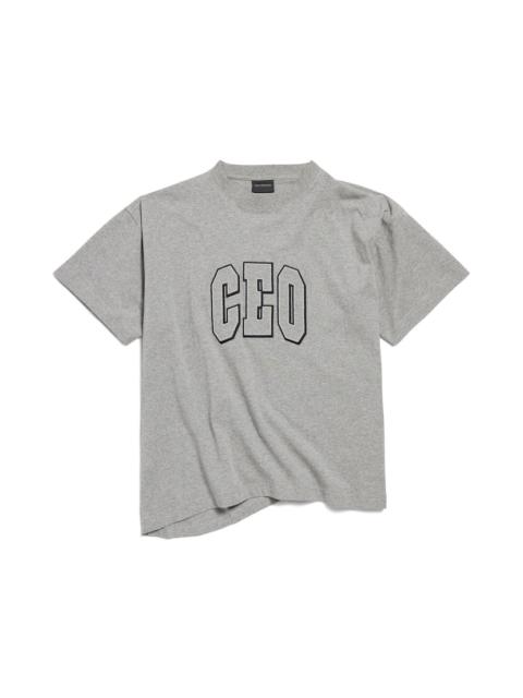 BALENCIAGA Ceo Team Logo Boxy T-shirt in Heather Grey