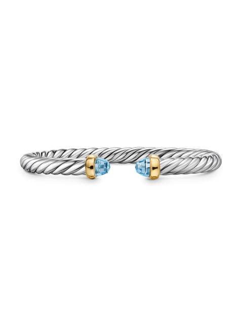 DAVID YURMAN Women's Cable Flex Bracelet in Sterling Silver - Blue Topaz
