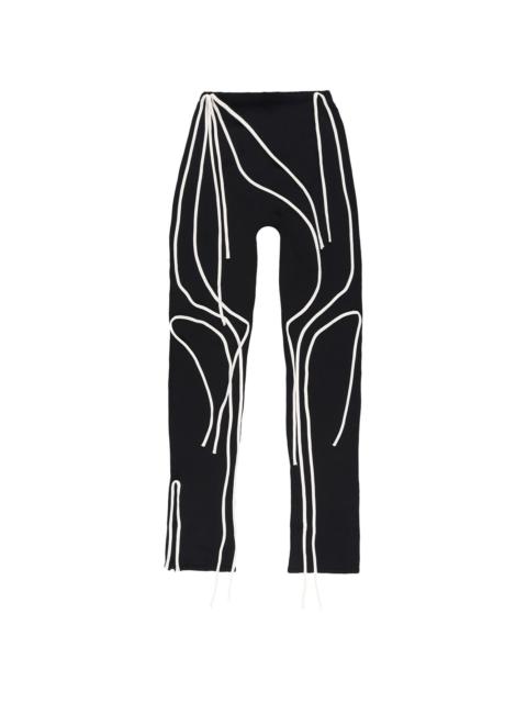 contrast-trim flared trousers