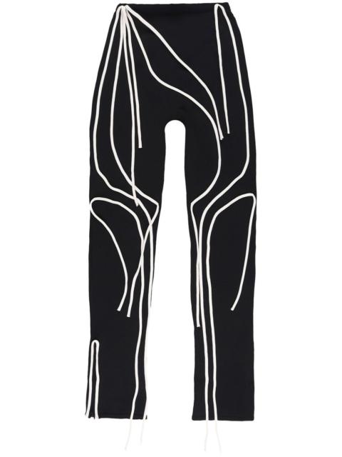 contrast-trim flared trousers