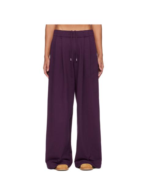 Dries Van Noten Purple Pleated Sweatpants
