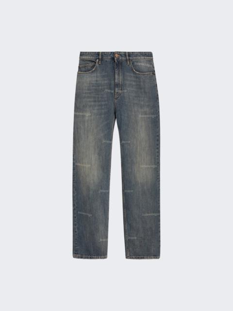 BALENCIAGA logo-print stonewashed jeans