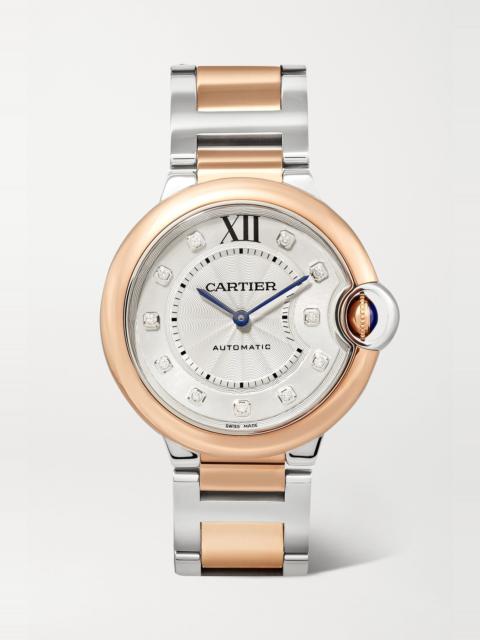 Cartier Ballon Bleu de Cartier Automatic 36mm 18-karat rose gold, stainless steel and diamond watch