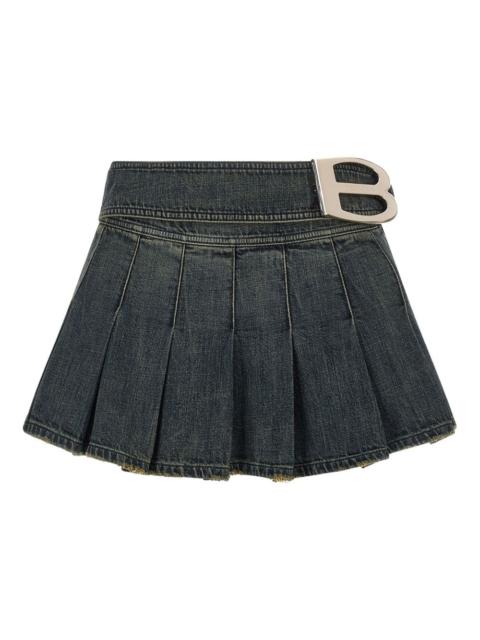 BALENCIAGA B-buckle pleated mini skirt
