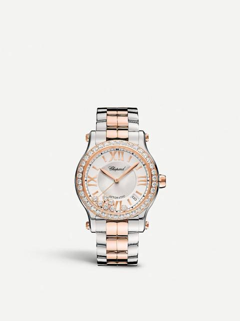 Chopard 278559-6004 Happy Sport 18ct rose-gold and stainless steel watch
