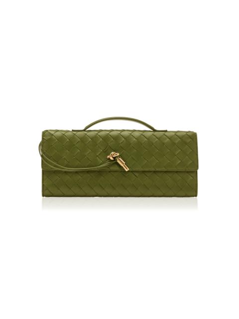 Bottega Veneta Andiamo Intrecciato Leather E/W Clutch green