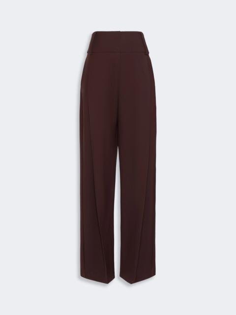 Sportmax GIRINO Stretch wool curved-leg trousers - PLUM