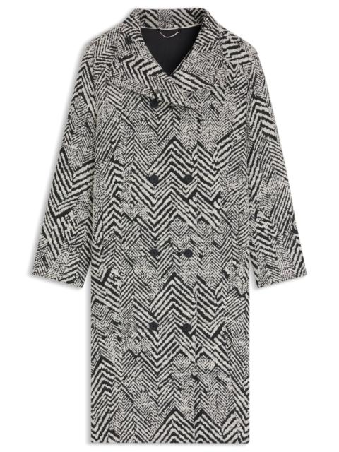 BOSS REGULAR-FIT COAT IN HERRINGBONE BOUCLÉ