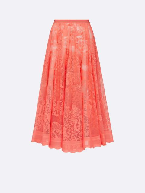 Dior FLARED MID-LENGTH SKIRT 関税込 ディオールの期間限定割引 Flared Mid-Length Skirt Ecru Wool and Silk | DIOR