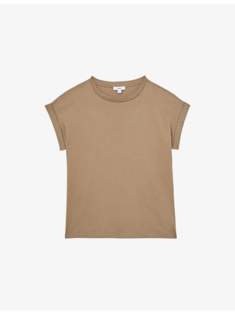 REISS Tommie Crew-Neck Relaxed-Fit Brushed-Cotton T-Shirt