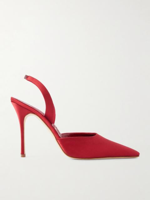 Manolo Blahnik Borelapla 105 Satin Slingback Pumps