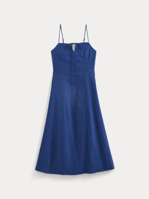 EVERLANE TIE-NECK DRESS IN STRETCH LINEN