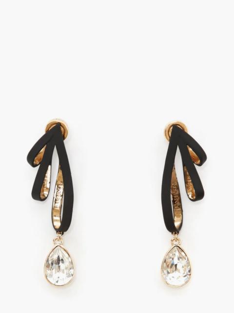 JW Anderson CRYSTAL DROP RIBBON EARRINGS