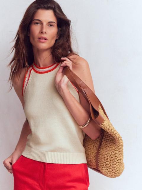 BODEN Saffron Crochet Racer Tank-Ivory