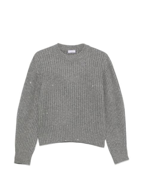 Brunello Cucinelli sequin-embellished ribbed-knit