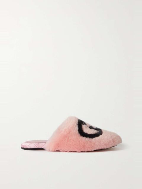GUCCI Interlocking G faux fur slippers