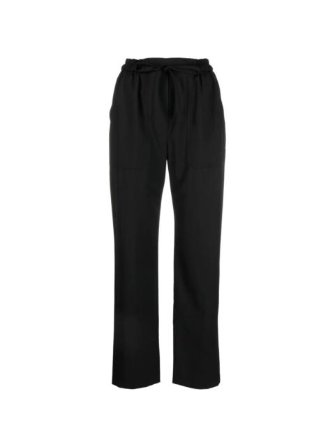 slim-fit tie-fastening trousers