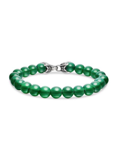 DAVID YURMAN Men's Spiritual Beads Bracelet in Sterling Silver - Green Onyx