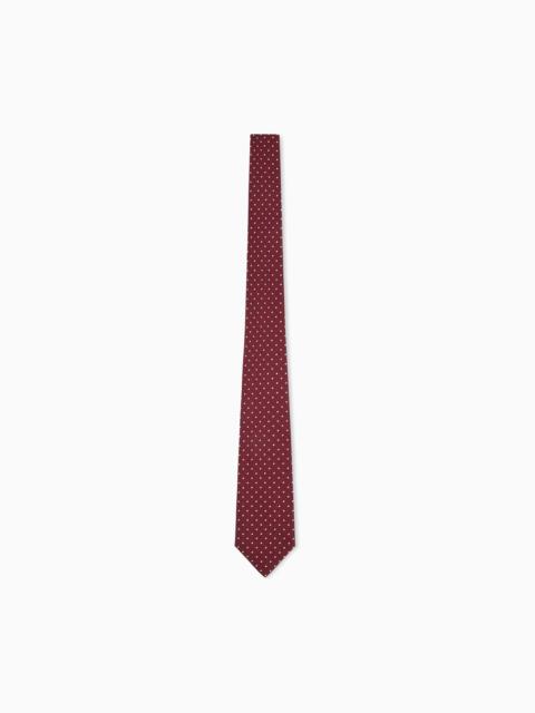 EMPORIO ARMANI SILK TIE WITH A SMALL POLKA DOT PATTERN