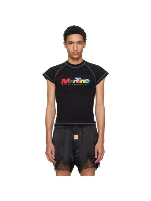 Martine Rose Black Raglan Shrunken T-shirt