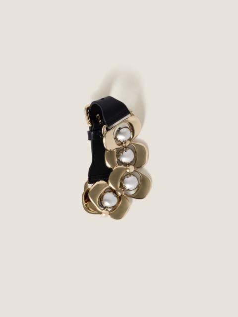 Miu Miu Leather and metal bracelet