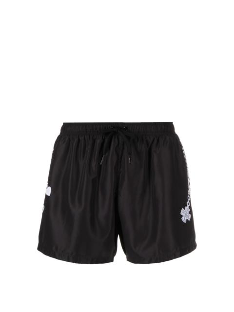 Moschino logo-print swim shorts