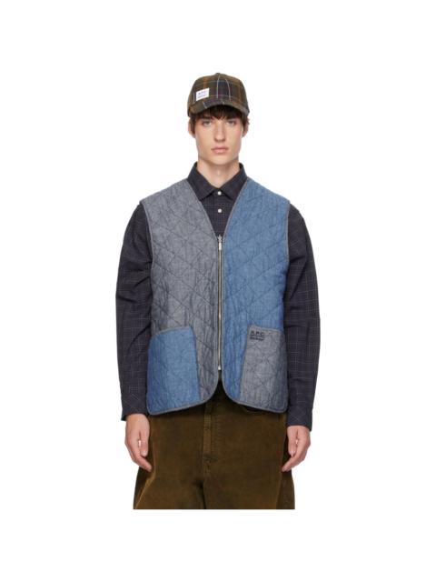 A.P.C. Blue Barbour Edition Zip-In Quilt Liner Vest