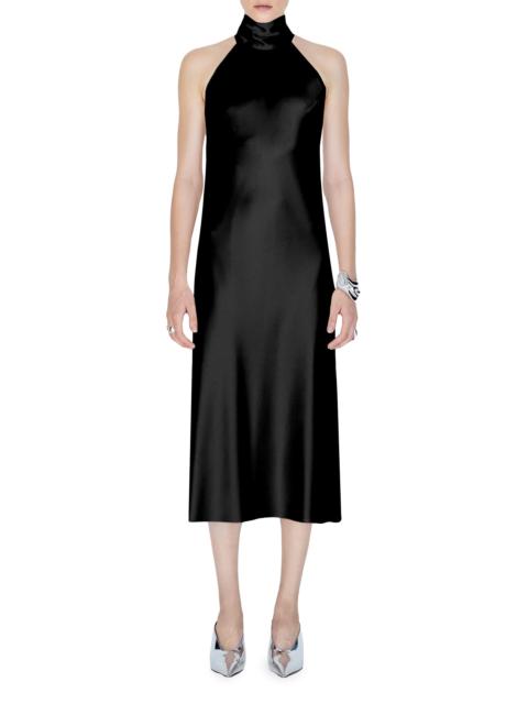 GALVAN Women's Sienna Satin Halter Midi-Dress - Black
